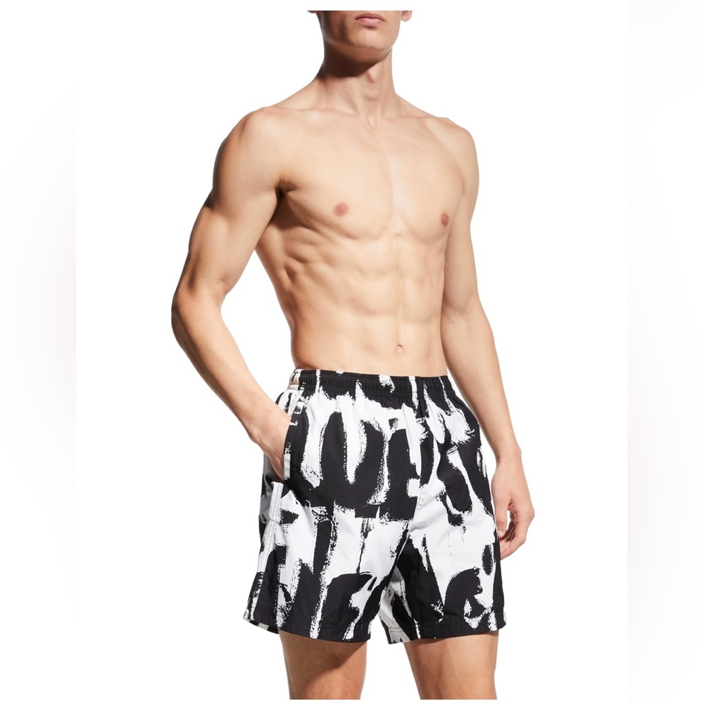 ALEXANDER MCQUEEN RUNNER GRAFFITI SWIM SHORT SIZE LARGE..BRAND NEW